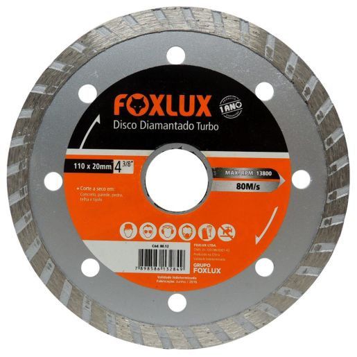 Disco Diamantado Turbo Foxlux 4 3/8” 110 x 20mm | Bignotto Ferramentas