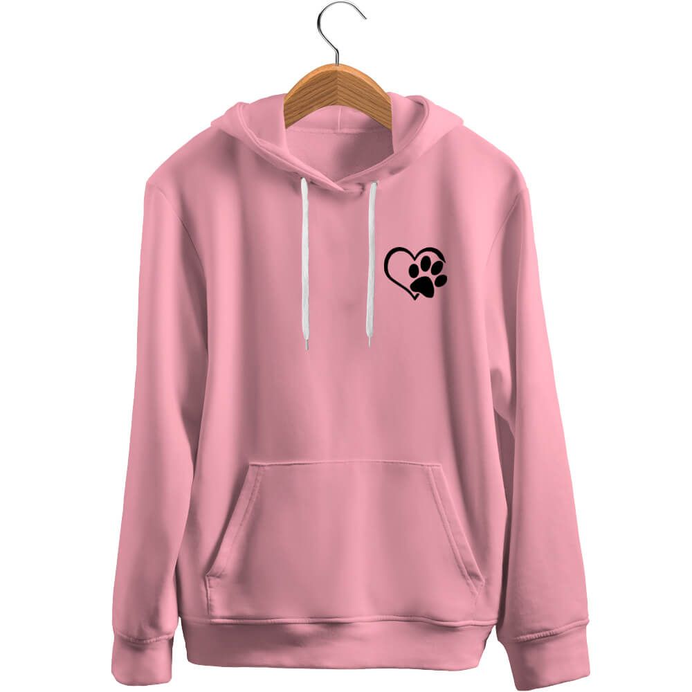 Blusa de Frio Black Beast Moletom Amor de Patas Rosa Claro Black