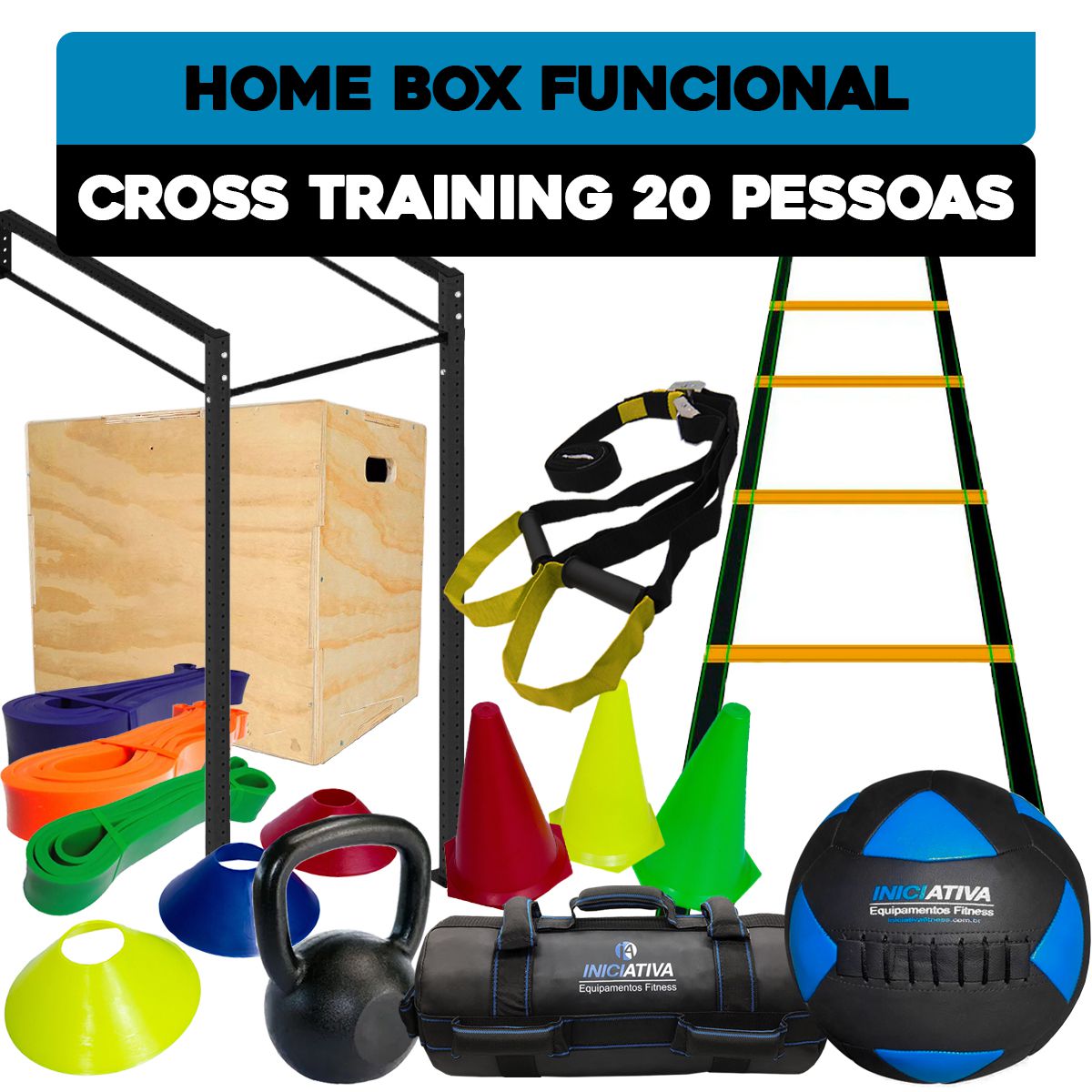 Kettlebell Pintado Ferro 20kg Para Academia de Cross Training