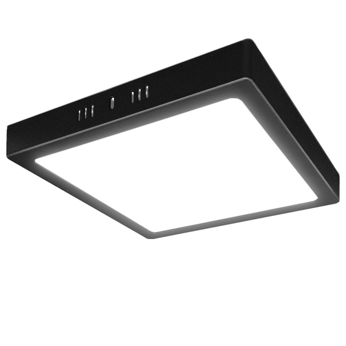 Luminária LED Sobrepor 18W Quadrada Borda Preta 6500K Fria Broketto