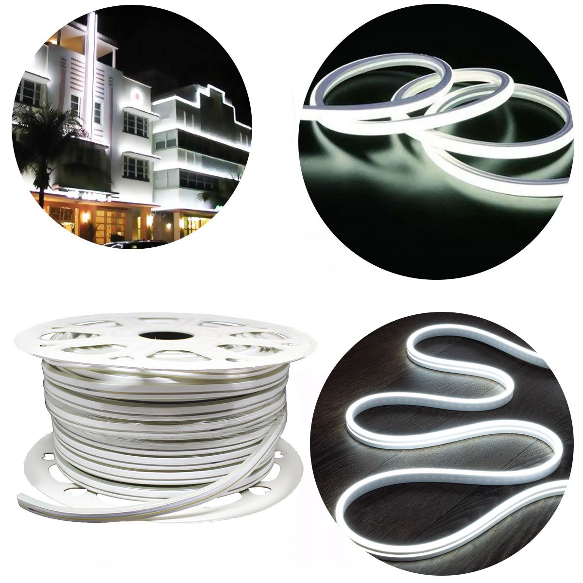 Mangueira Led Neon Branco Frio Rolo M V C Conector Broketto