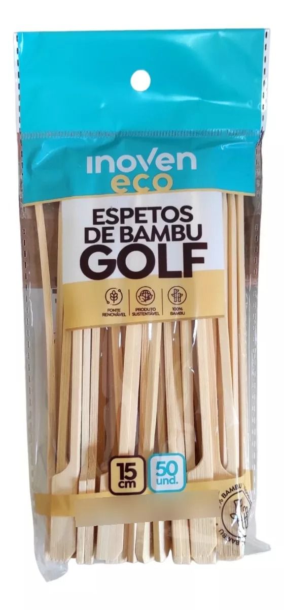 Espeto de Bambu Golf 15cm c/50 un Natural - CEPEL MOBILE