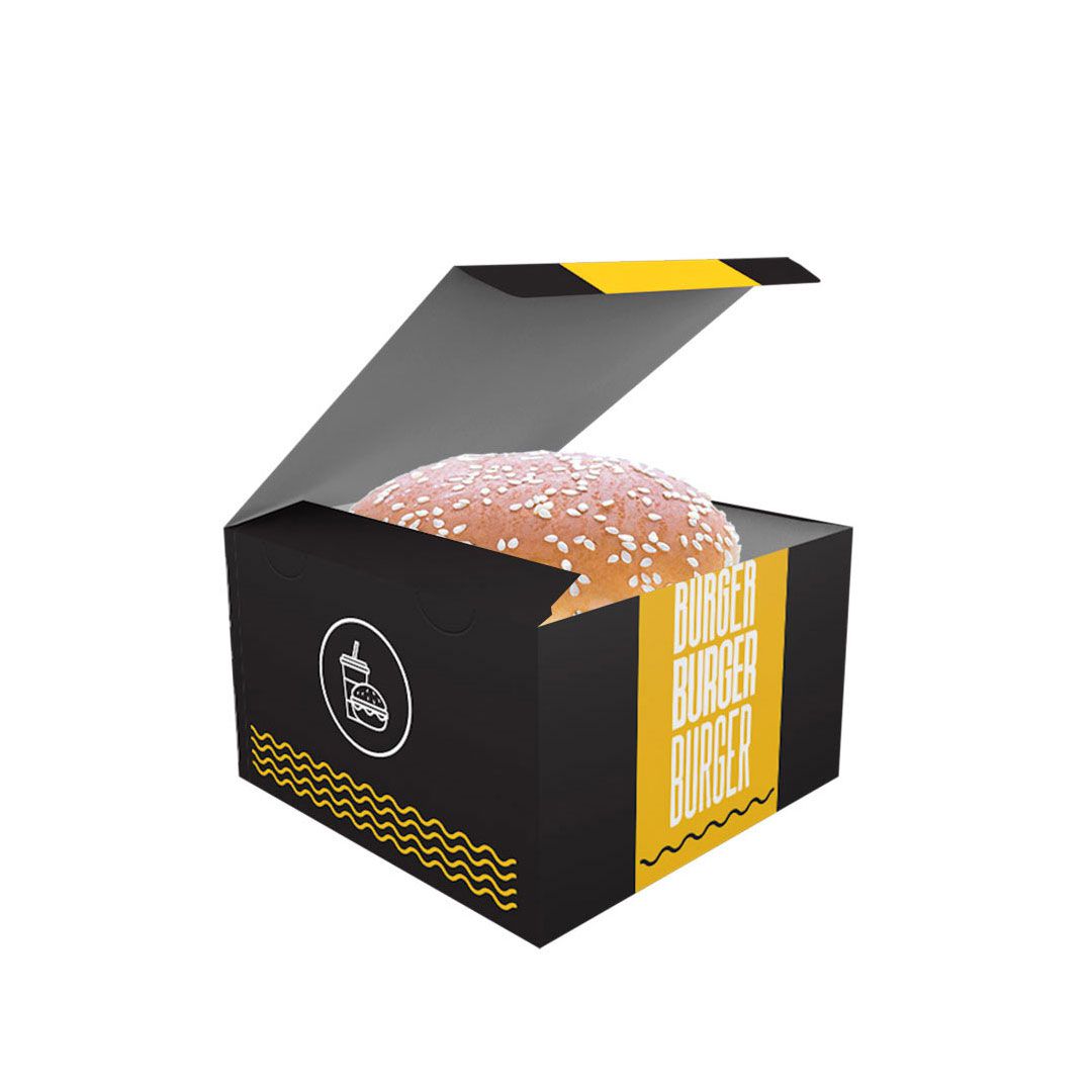 Box, Embalagem Hambúrguer Gourmet GRANDE PRETO 500un
