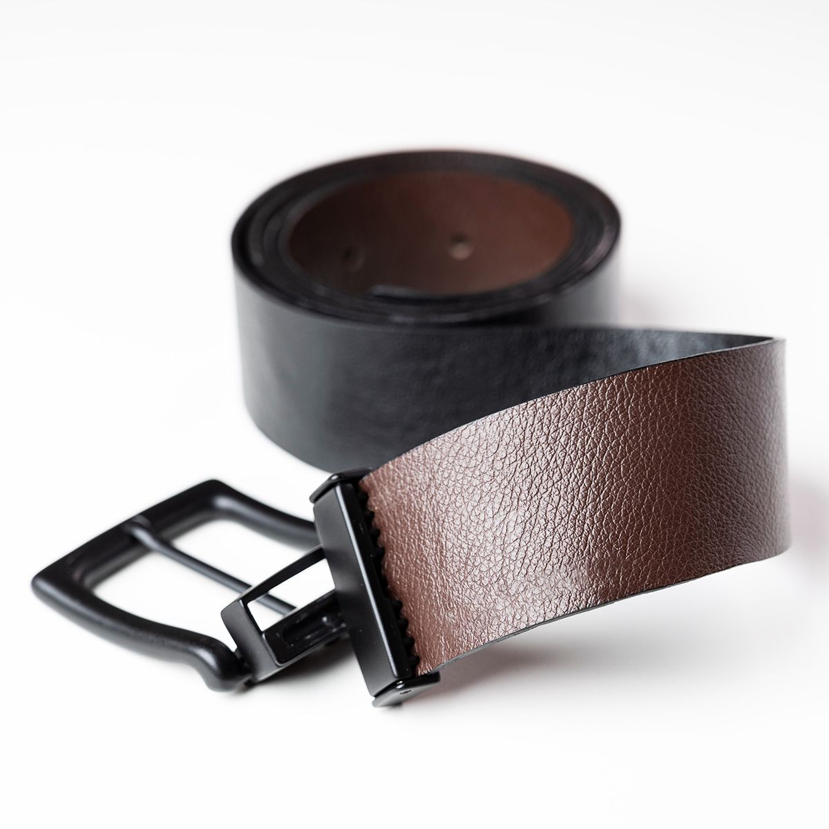 Cinto Cartagena Preto/Marrom Social Fivela Giratória Dupla Face