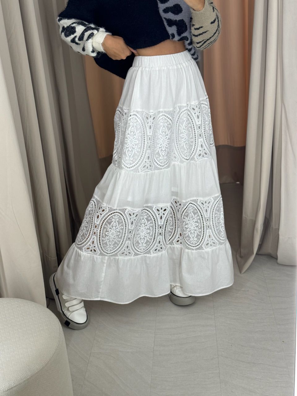 Saia Longa Renda Branca Saia Branca Longa De Renda Umbanda Saia