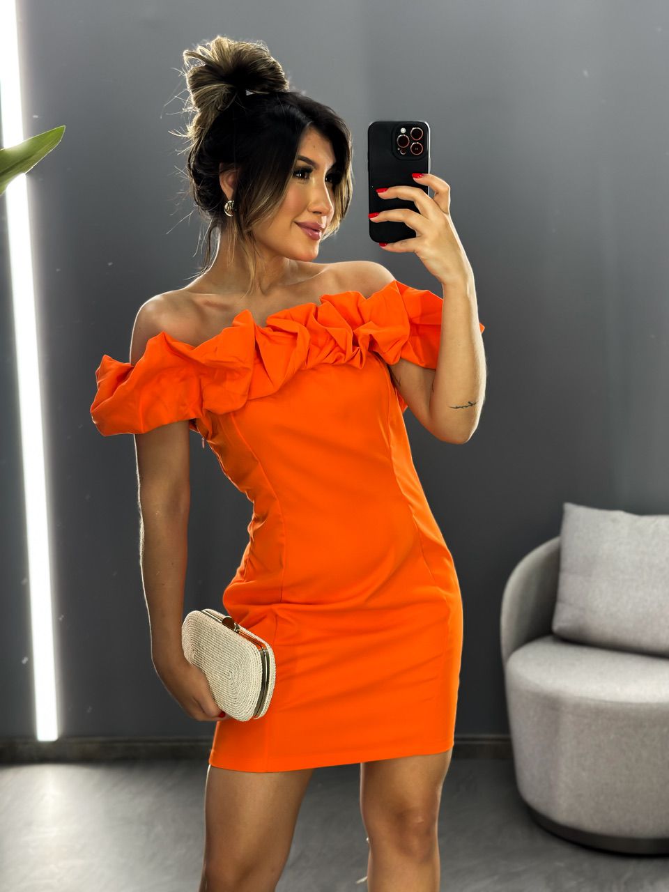Vestido Agata naranja – carlotina