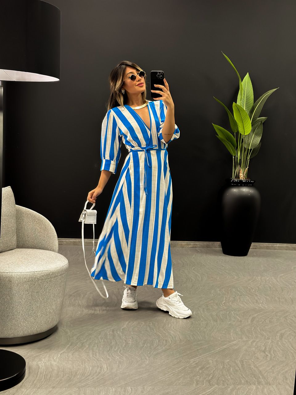 Vestido envelope azul sales