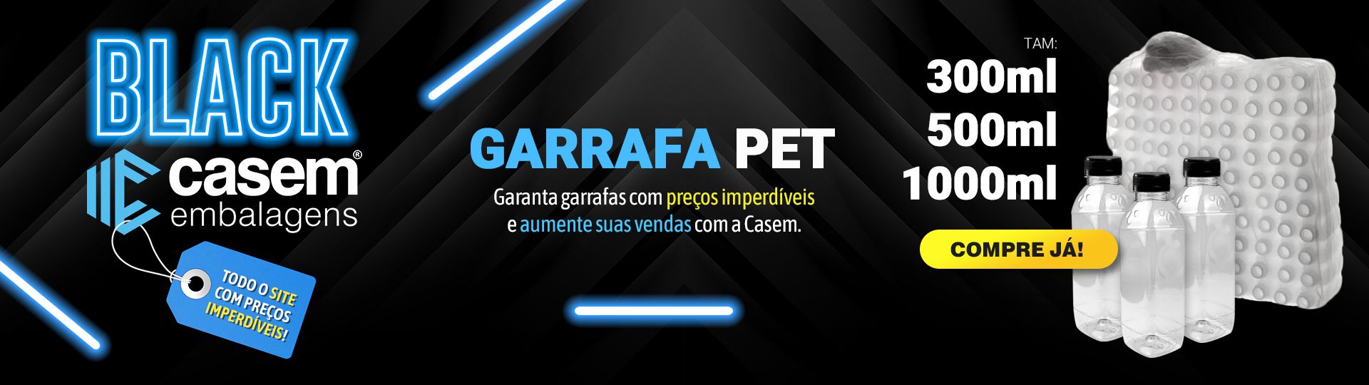 black casem garrafa pet