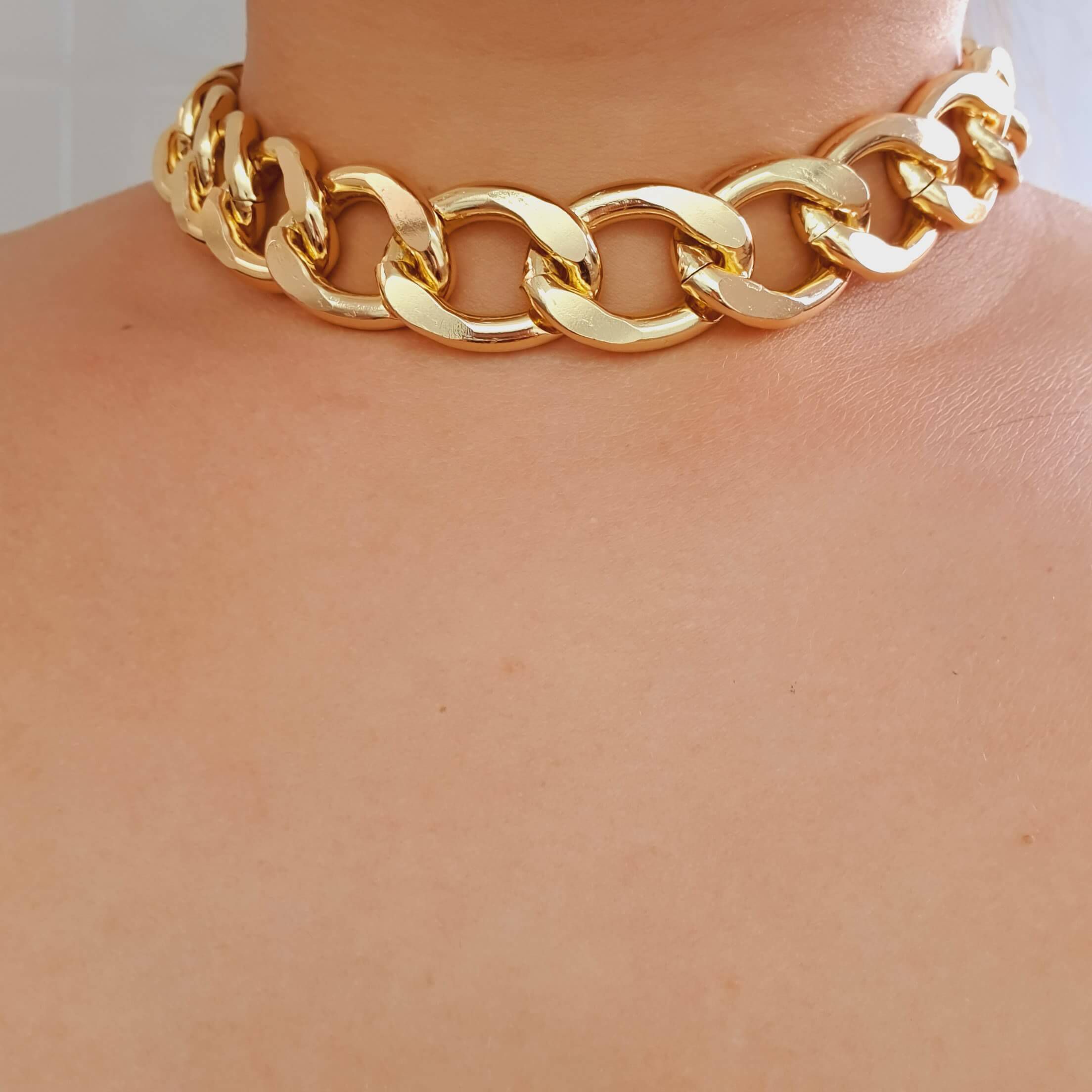 Colar Elos Folheado A Ouro 18K Elegant - Chérie Bijoux