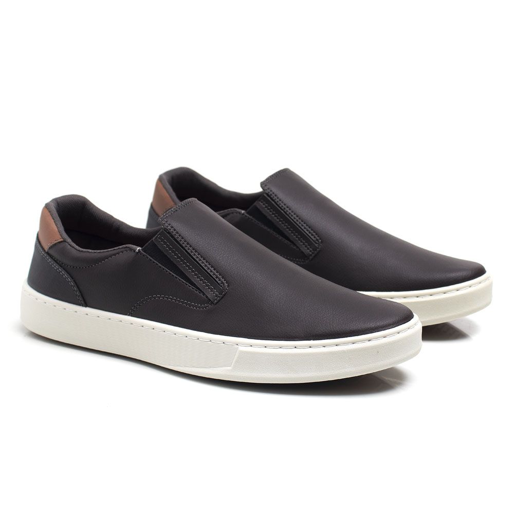 Sapatenis Masculino Casual Couro Ecol gico Slip On Confort Ultra