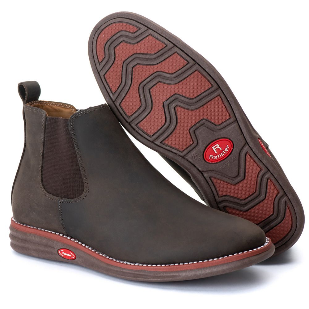 Botina Couro Preto Comfort | Ranster Comfort