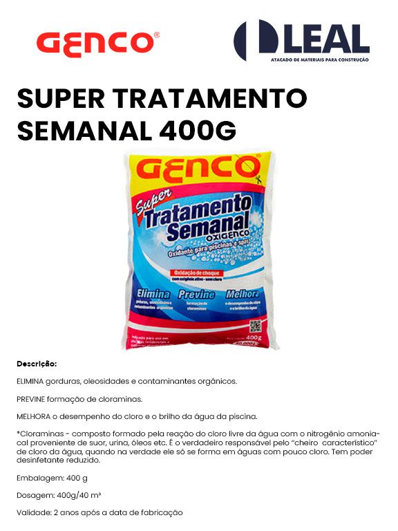 SUPER TRATAMENTO SEMANAL 400G GENCO Comercial Leal