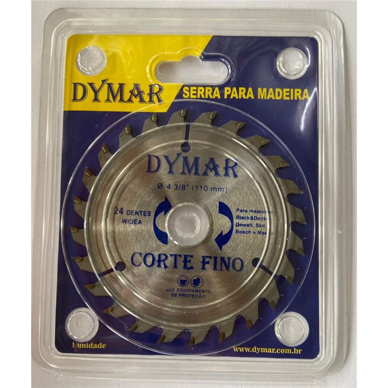 DISCO SERRA CIRC CARBONO 4 3/8X72D DYMAR | Couto Materiais