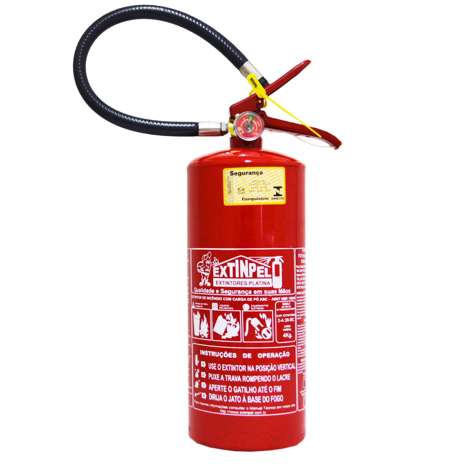 EXTINTOR PQS BC 4KG VALIDADE 1 ANO | Data Brasil - EPI's & Treinamentos