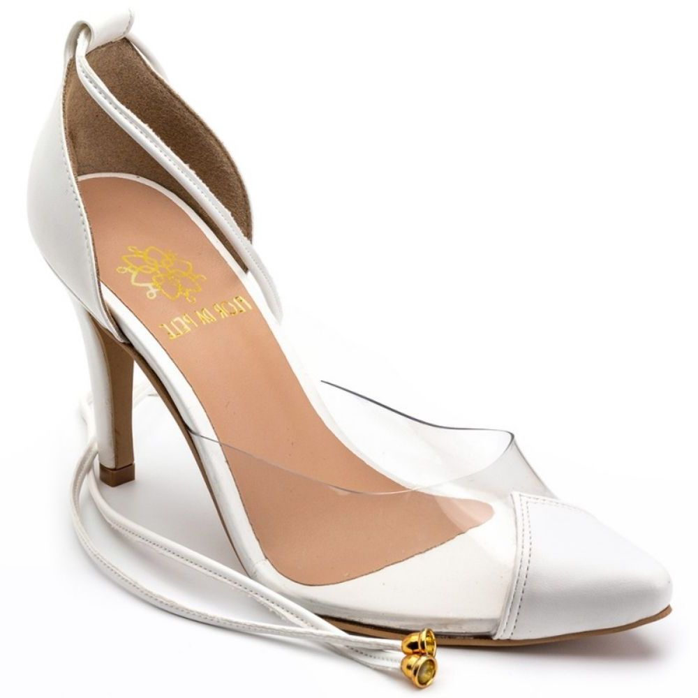 Scarpin transparente branco online