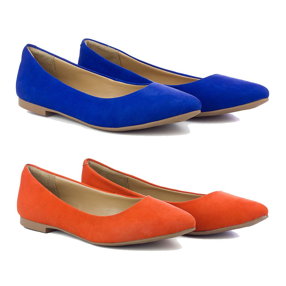 Kit Sapatilha Feminina Couro Leg timo Azul Bic e Laranja KRN