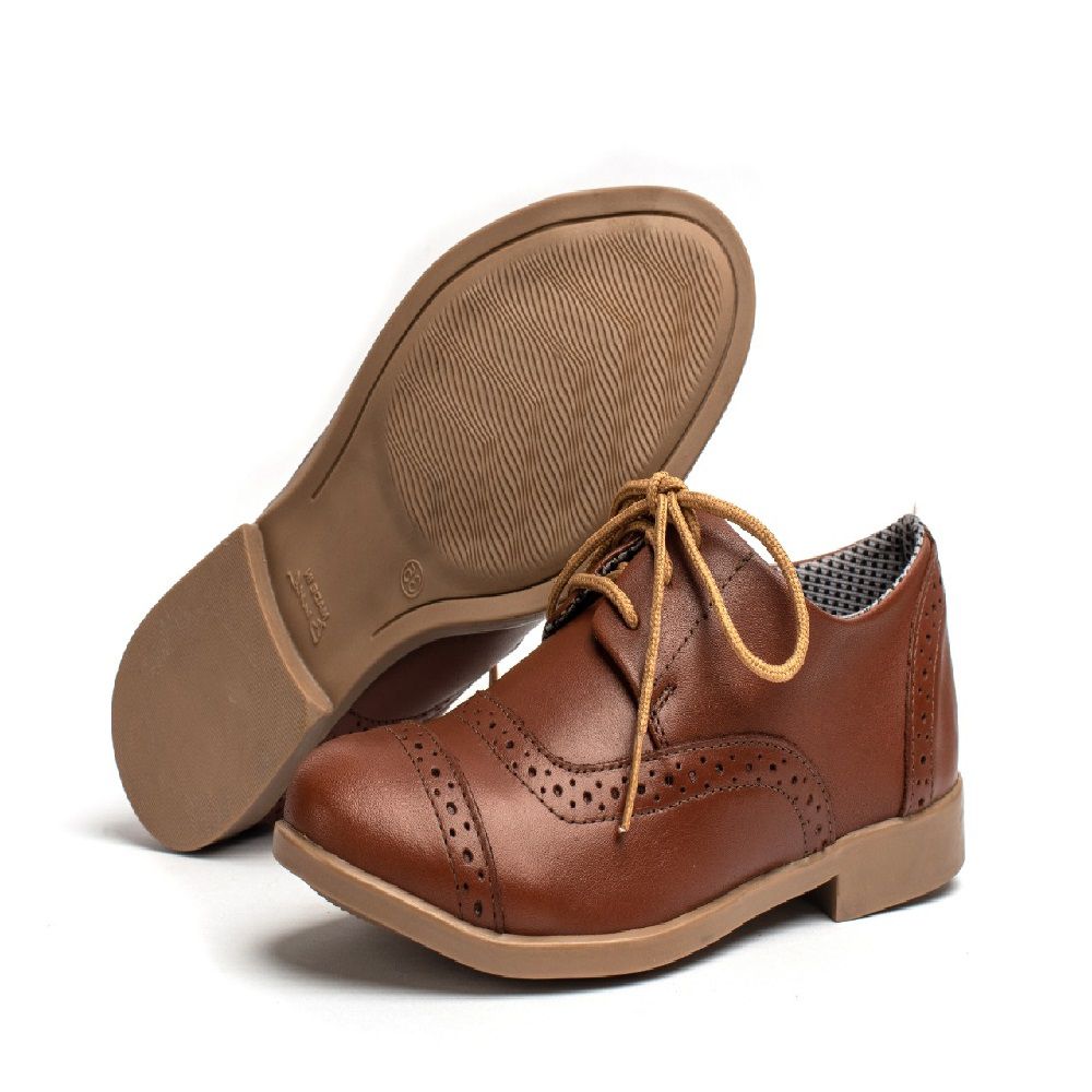 Sapato Feminino Oxford Casual Salto Baixo Marrom Diconfort