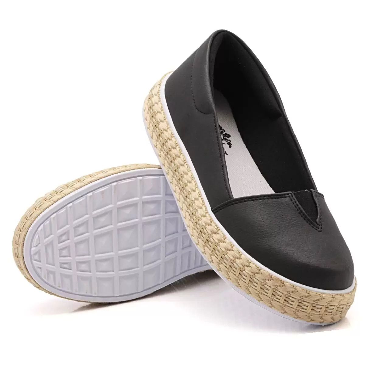 Dk Shoes Slip On Corda Tenis Preto Com Solado De Corda Tênis Dk