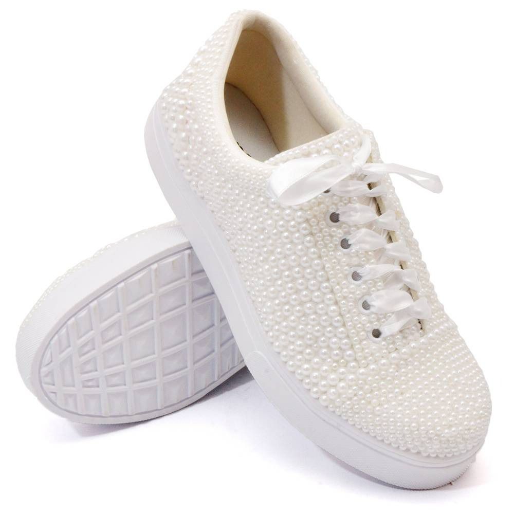 Tênis Noiva Pérola Branca Dk Shoes Casamento DK Shoes Tênis