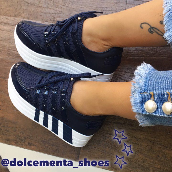 Tenis flatform shop azul marinho