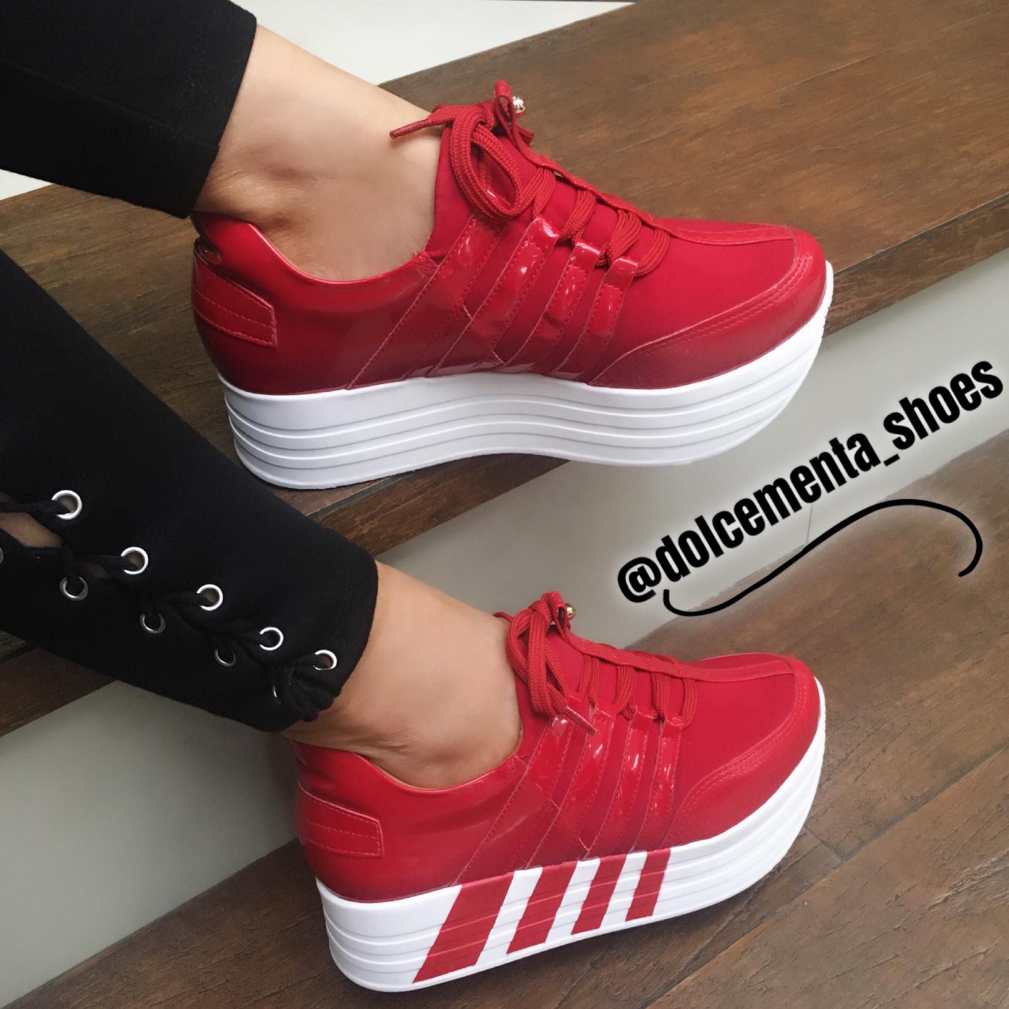 Tenis flatform shop vermelho