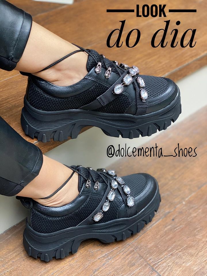 Tenis preto pedras insp. Gucci Dolce Menta