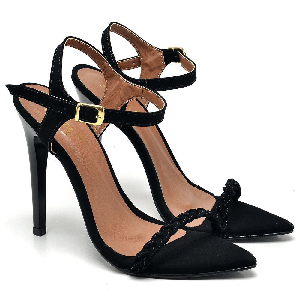 Sandalias femininas moda transparência - R$ 238.00, cor Preto (em nobuck)  #2709, compre agora
