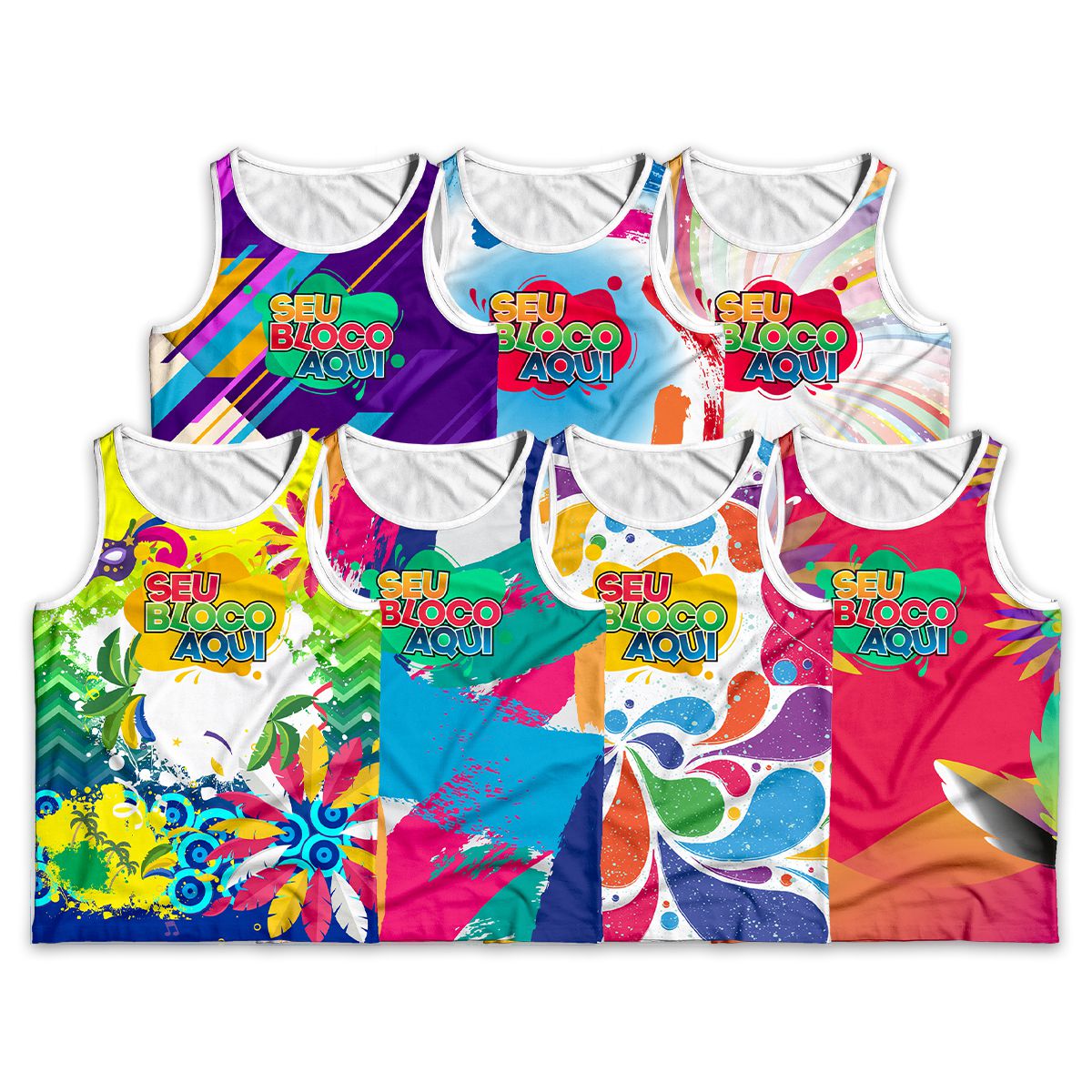 Kit 10 Abadás Personalizados Regata Carnaval Bloco | ESTAMPARIA NET