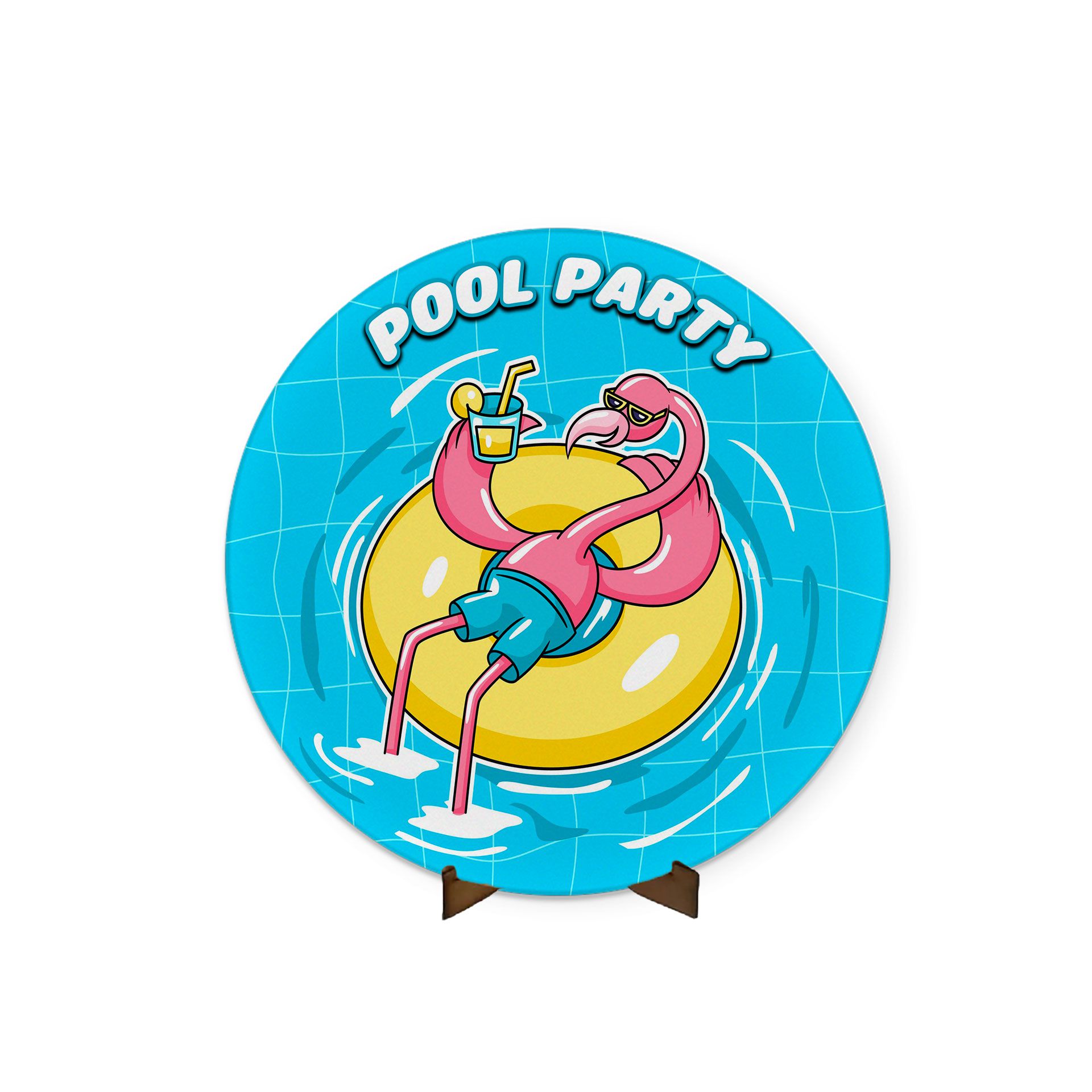 Painel Redondo 50x50 Veste Fácil C/ Elástico Tema Pool Party 7 ...