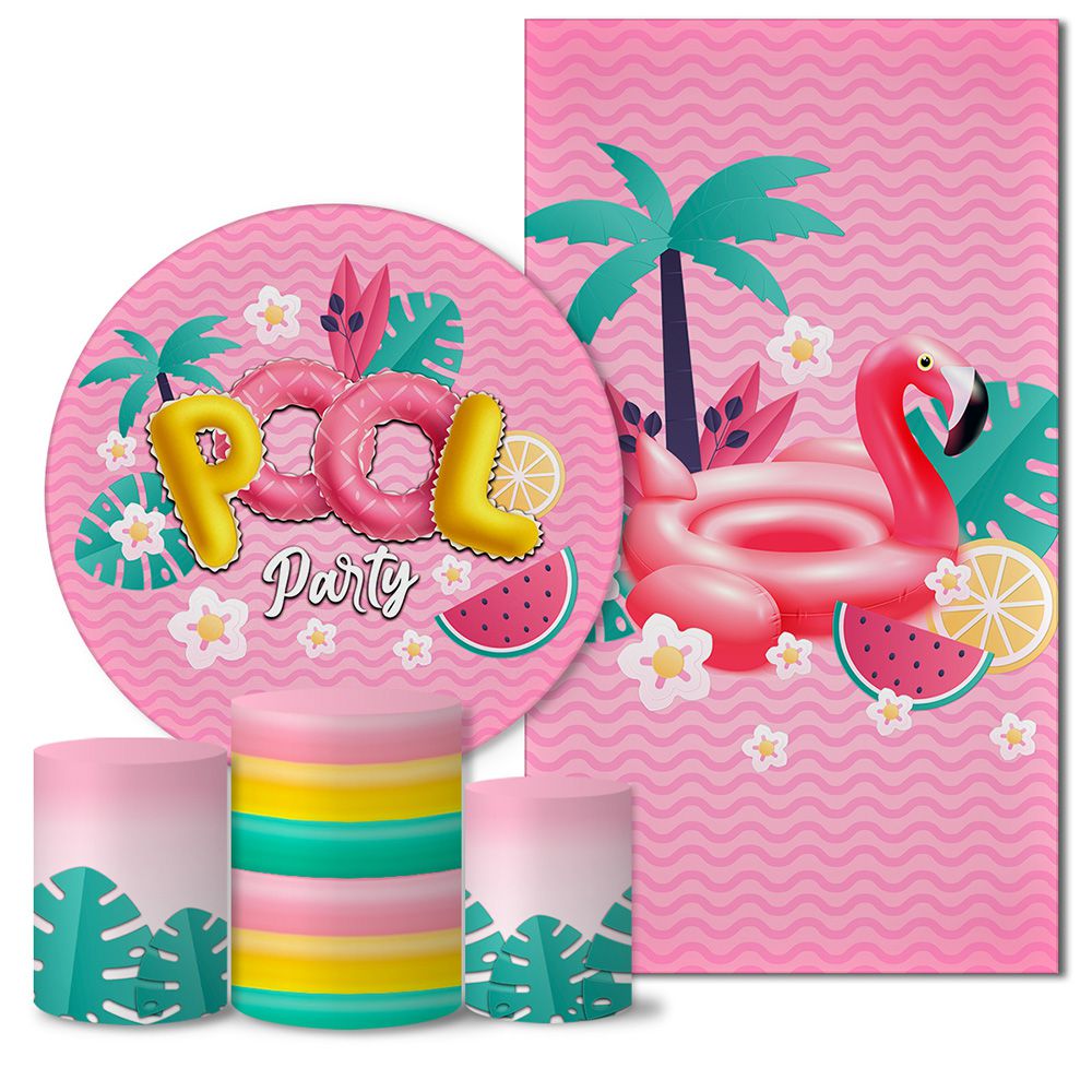Trio Capas + Painéis Casado Pool Party Rosa Veste Fácil | ESTAMPARIA NET