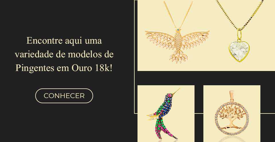 Mini Banner Pingente de Ouro 18K