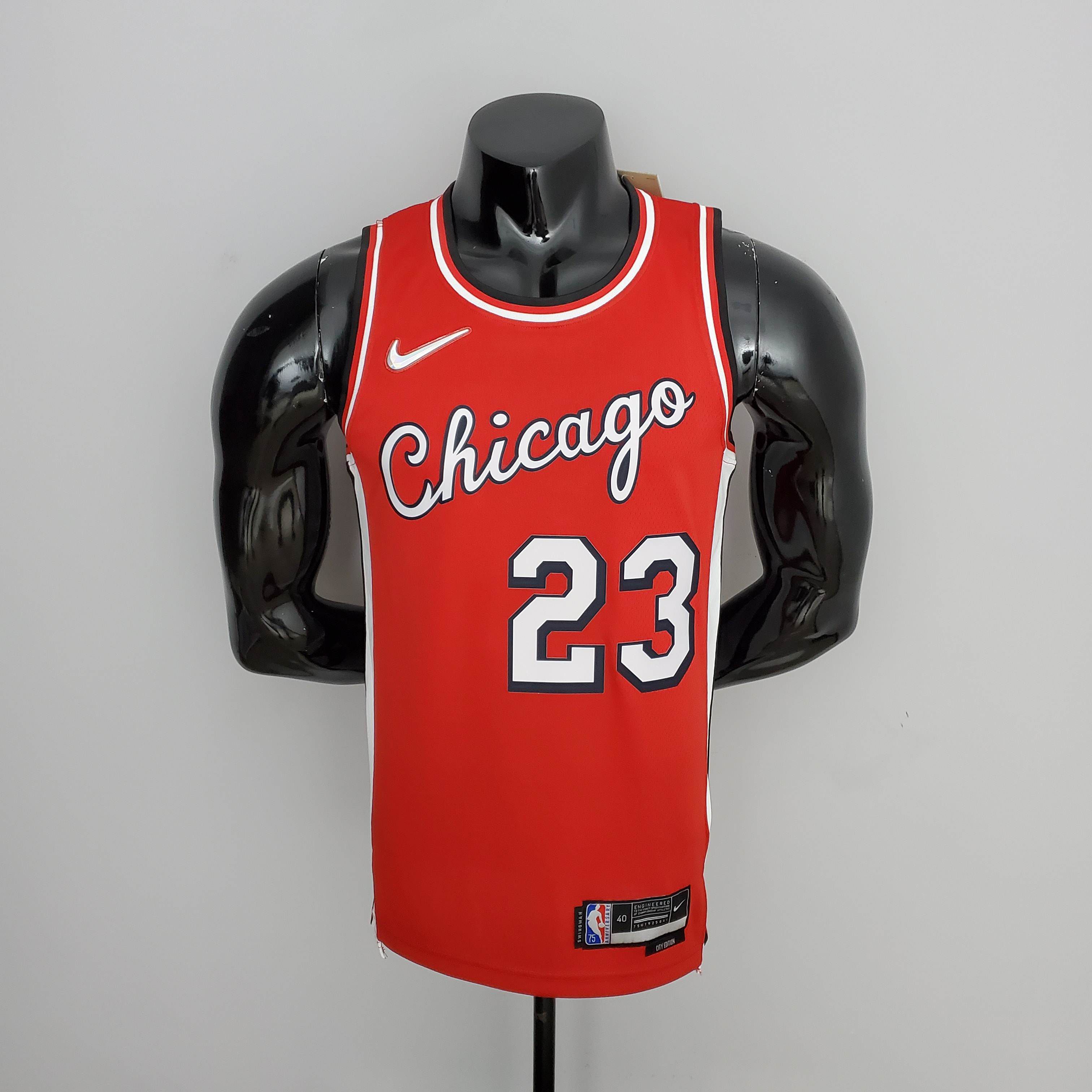 Regata NBA Jersey Chicago Bulls JORDAN23 City Vermelha Especial 75