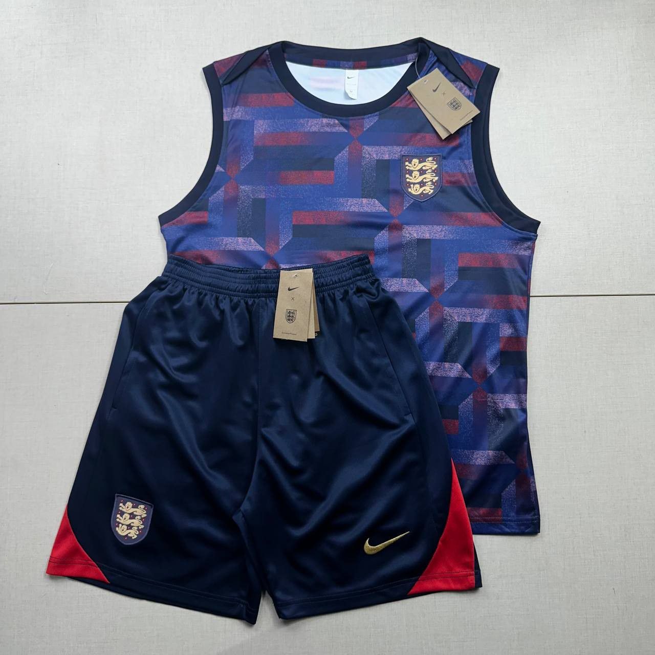 Kit Treino Adulto Regata e Short Inglaterra AZUL 24/25 | FUTCAMISA