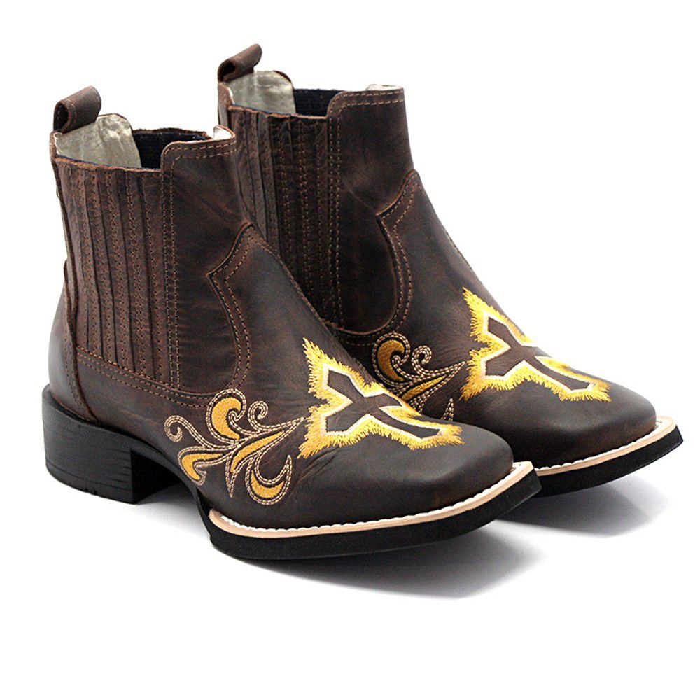 Botina shop amarela feminina