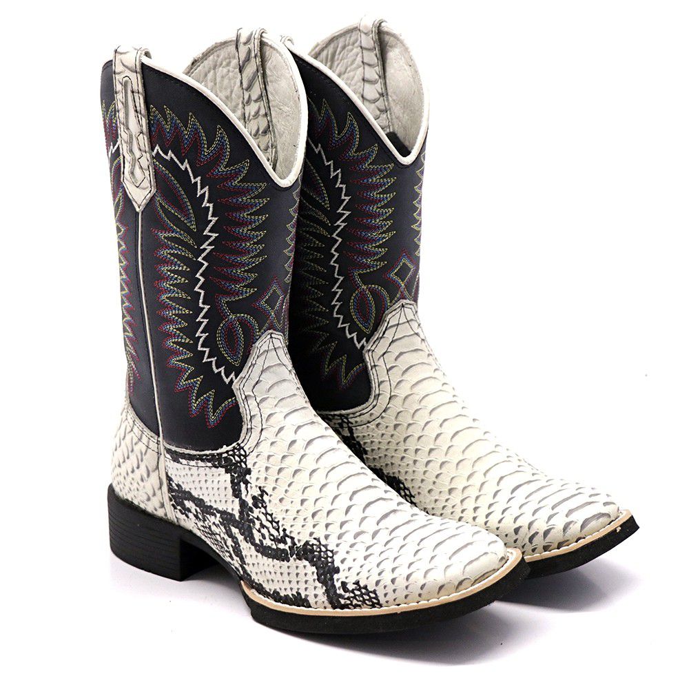 Bota de couro 2025 de cobra feminina