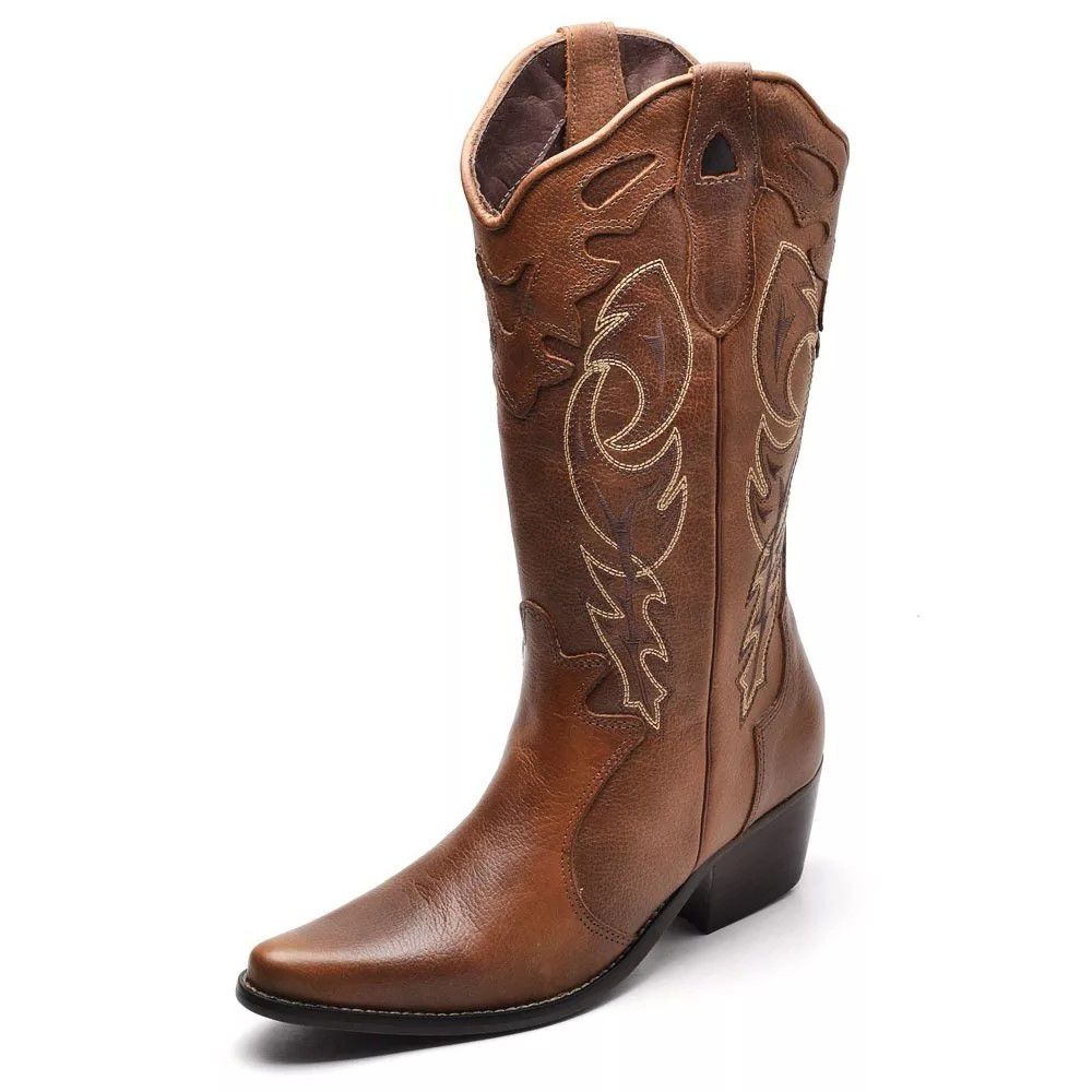 Bota Texana Bota Montaria Feminina Cano Medio Bota Country Texana