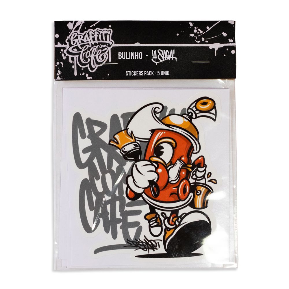 Pack De Stickers BULINHO Graffiti Com Café - 5 Unid. | Graffiti Com Café