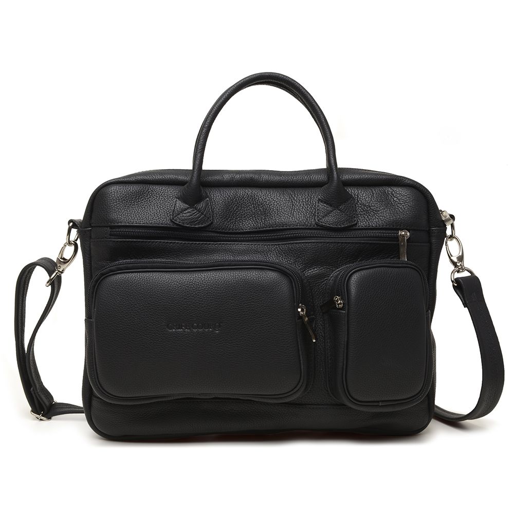 PASTA GÉNOVA EXECUTIVA PRETA Grife Couro