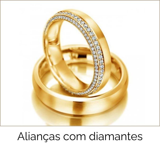 Alianças com diamantes