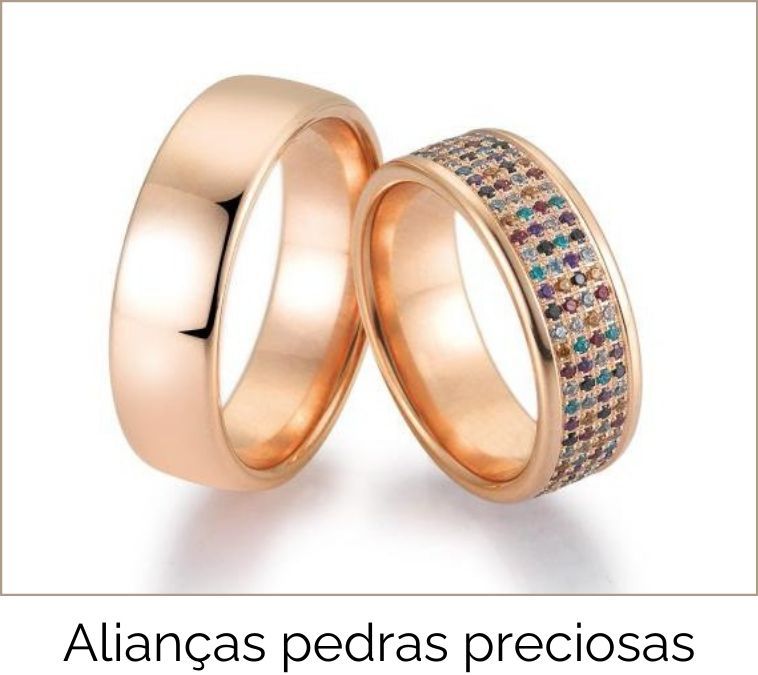 alianças pedras preciosas