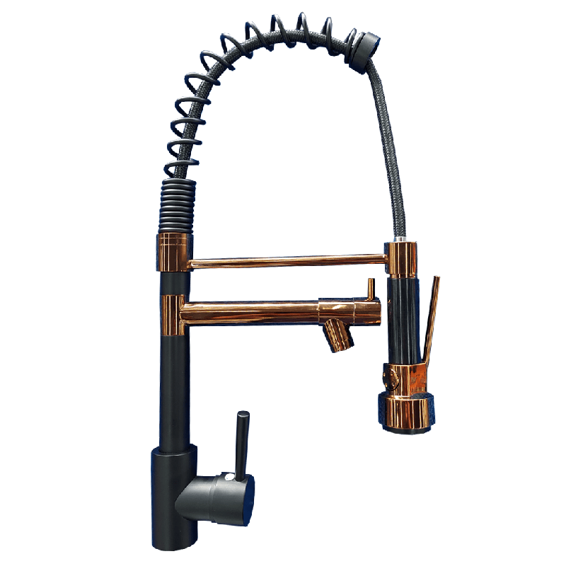 Monocomando Cozinha Gourmet Black/Gold Kimetais | Hidráulica Tropeiro