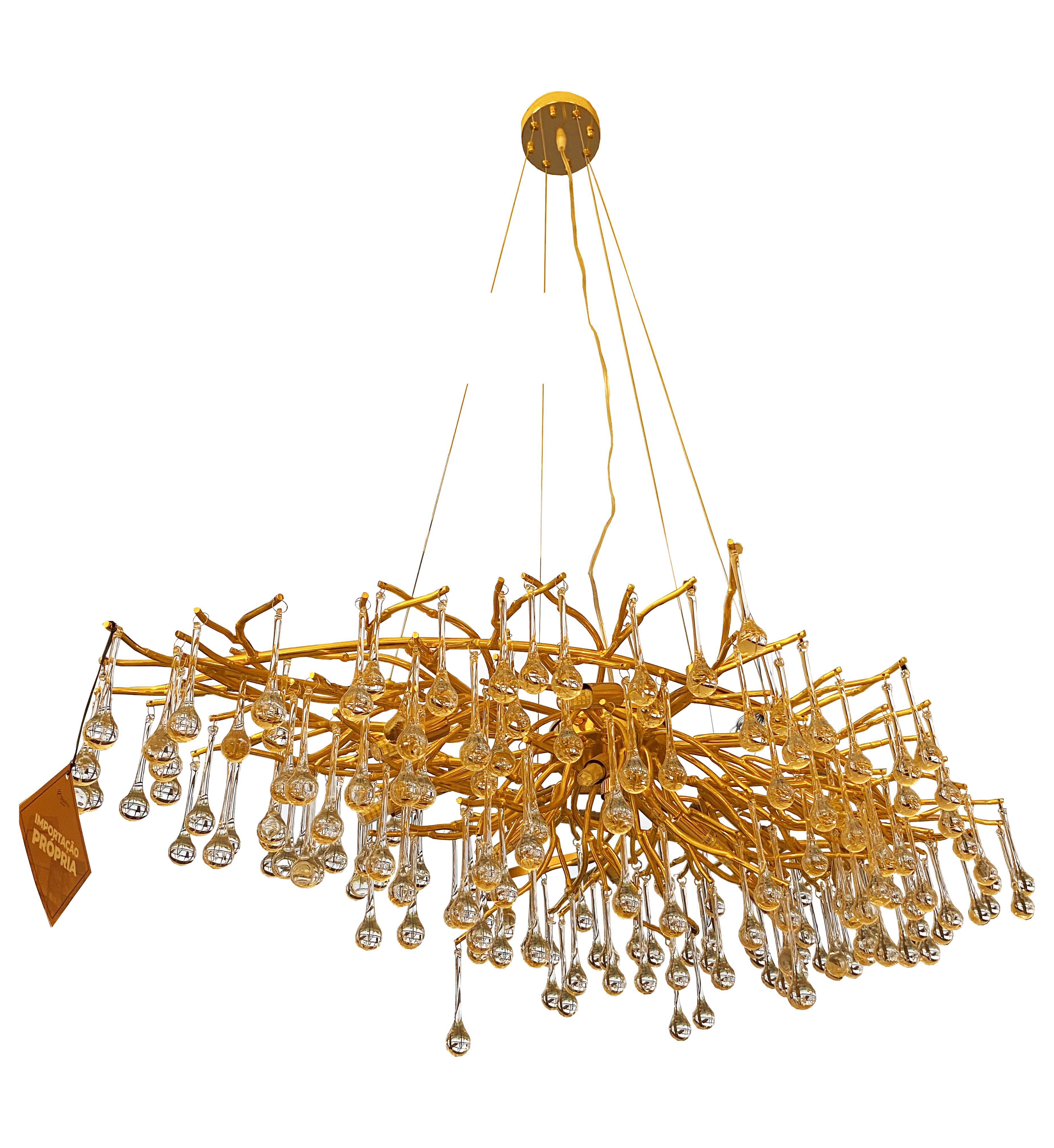 LUSTRE MODERNO PEROLA OURO VELHO BellaLuz Lighting Store