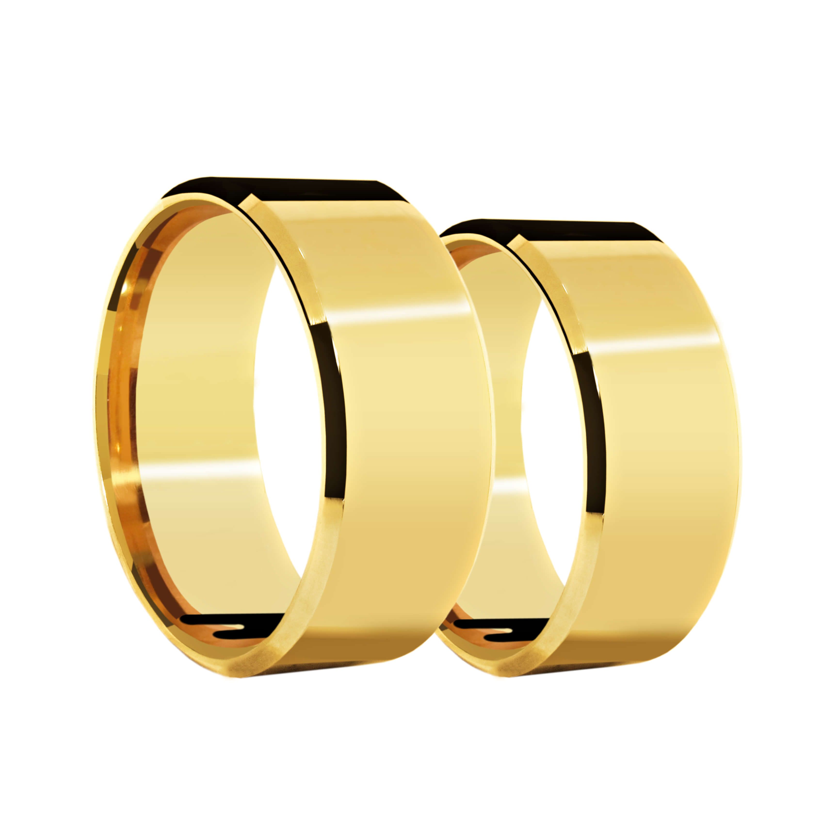 Alianças Casamento Ouro Cantos Chanfrados 3,5mm