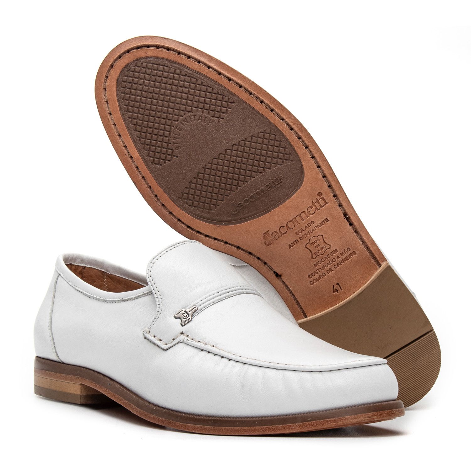 Clássico Mocassim Branco 001 | JACOMETTI