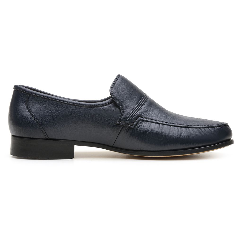 Mocassim Masculino Azul Marinho de Couro Tamanho Especial | JACOMETTI
