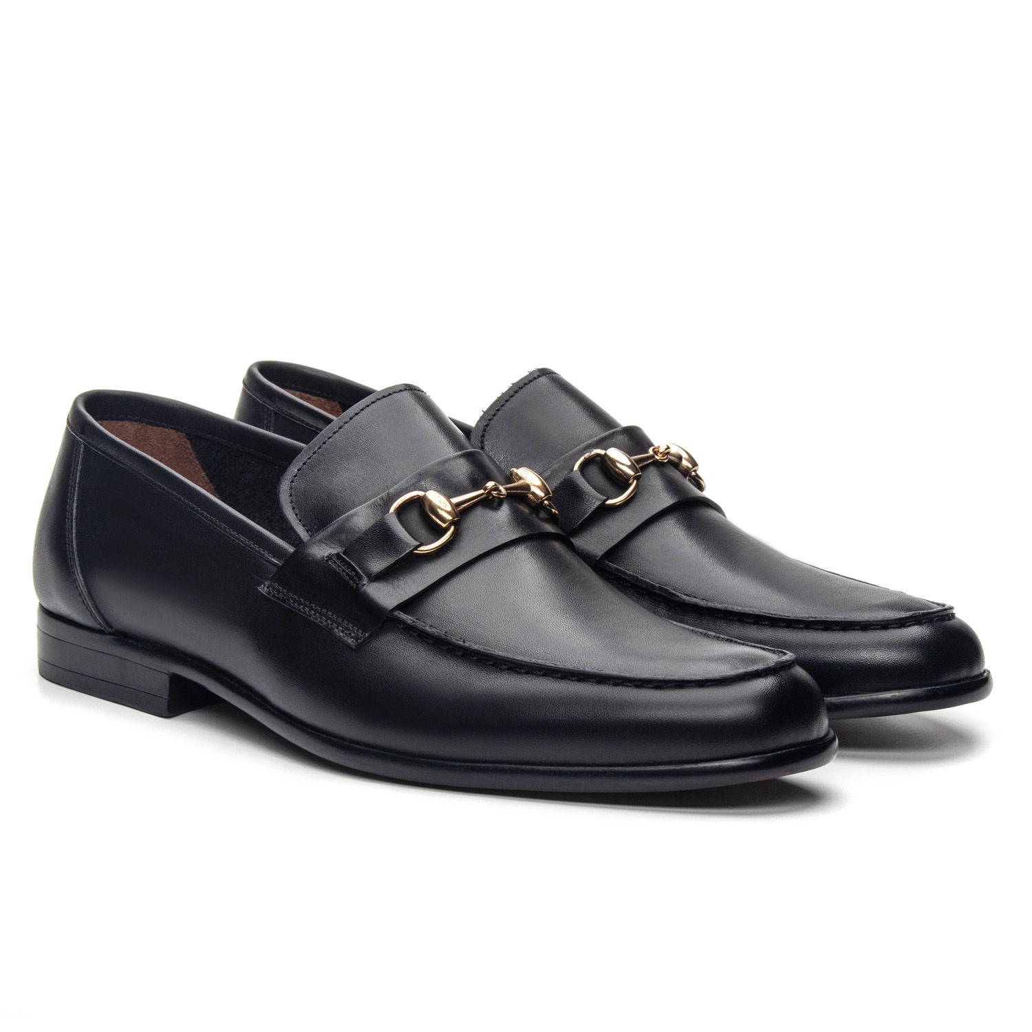 Mocassim Casual Masculino Ferrara de Couro Preto | JACOMETTI