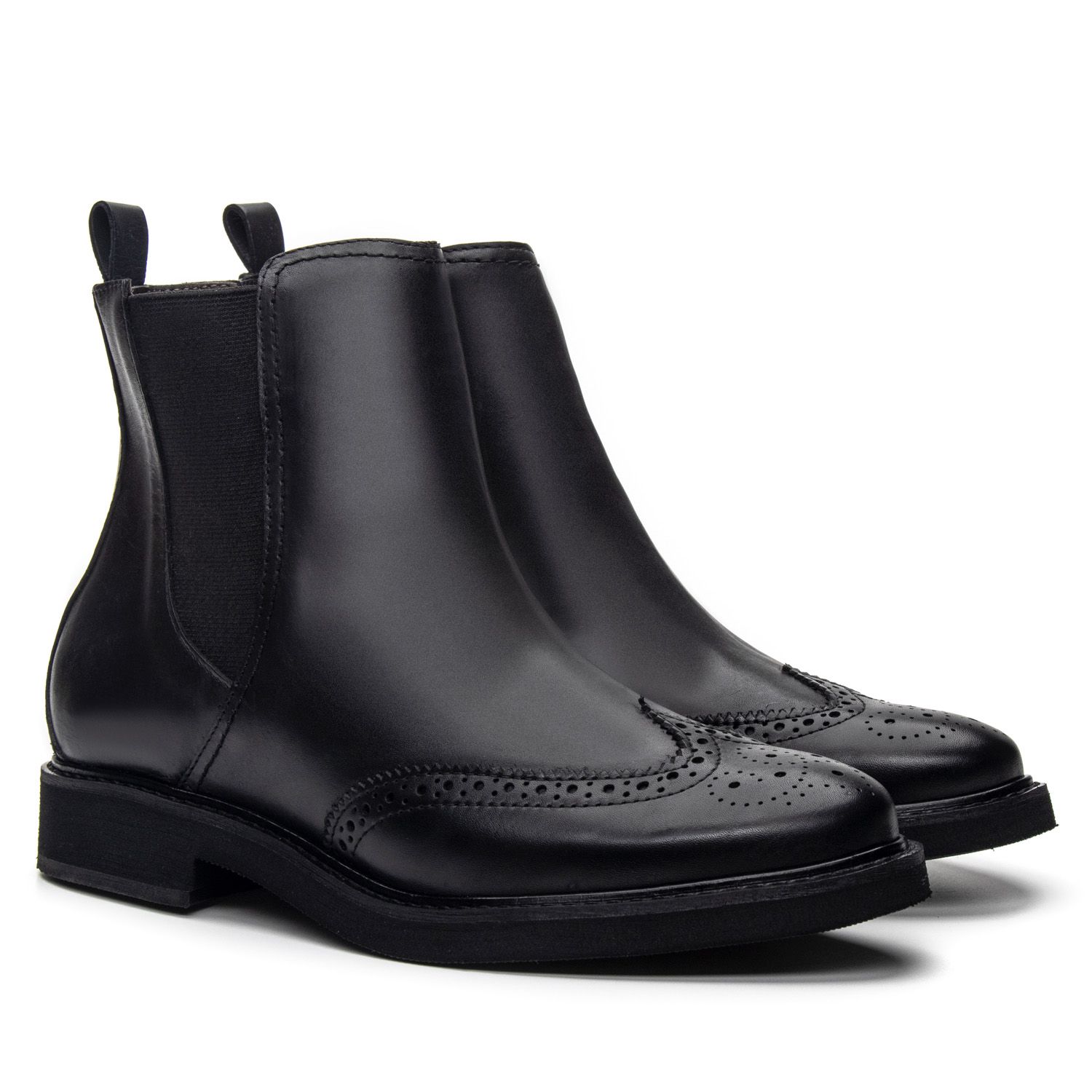 Bota Chelsea Feminina Arcade Couro Preta | JACOMETTI