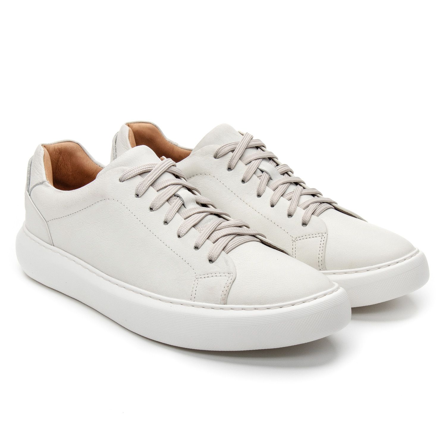 Tênis Casual Couro Masculino Off White JACOMETTI