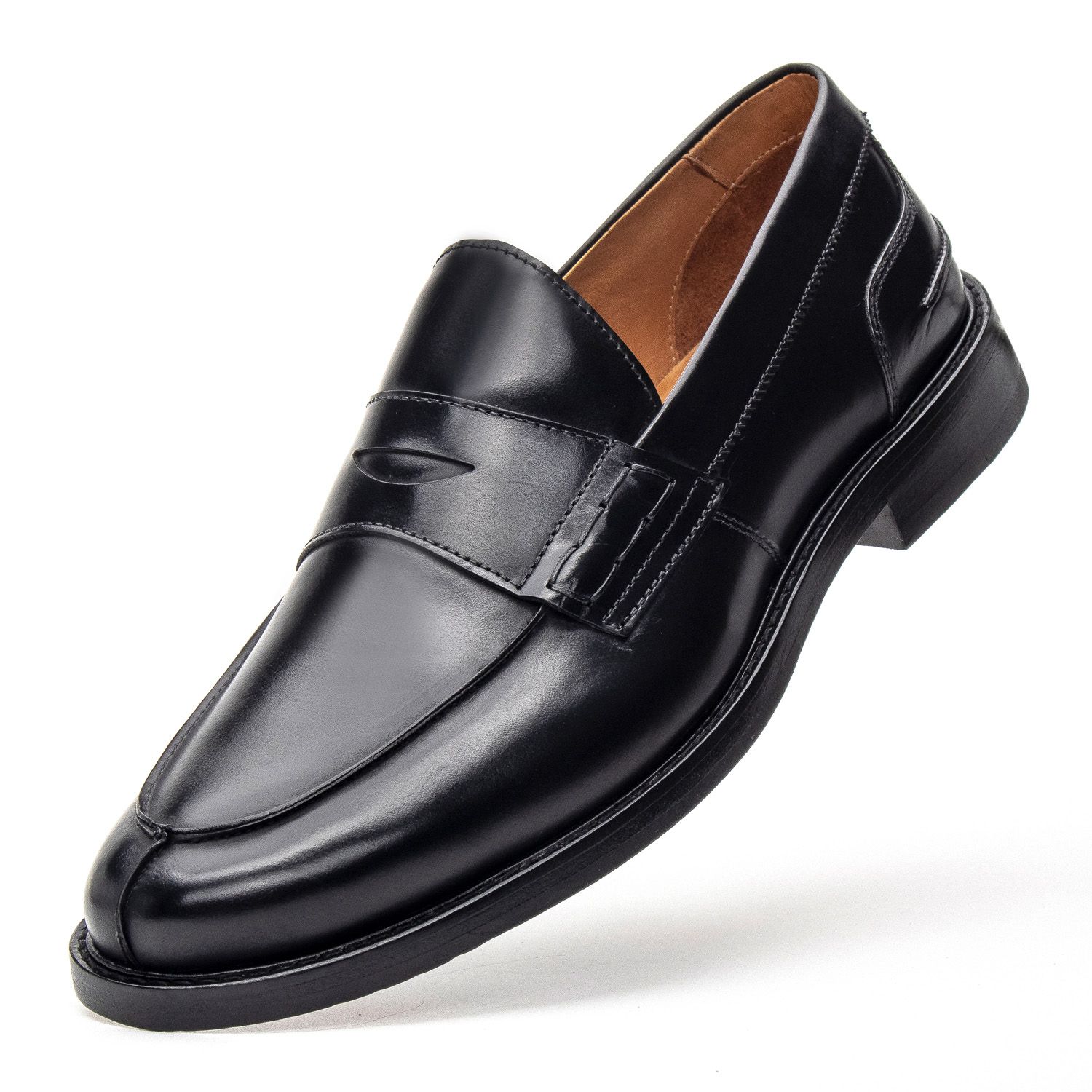 Sapato Masculino Loafer Couro Preto Liso JACOMETTI