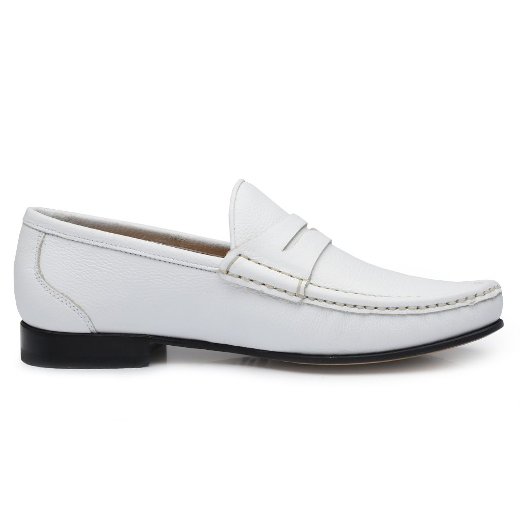 Mocassim masculino couro branco cheap